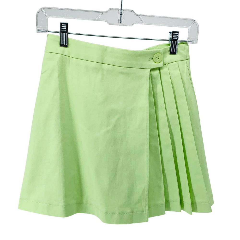 The Drop x afashionnerd sz Small Lime Green Pleated Wrap Skort Butterfly